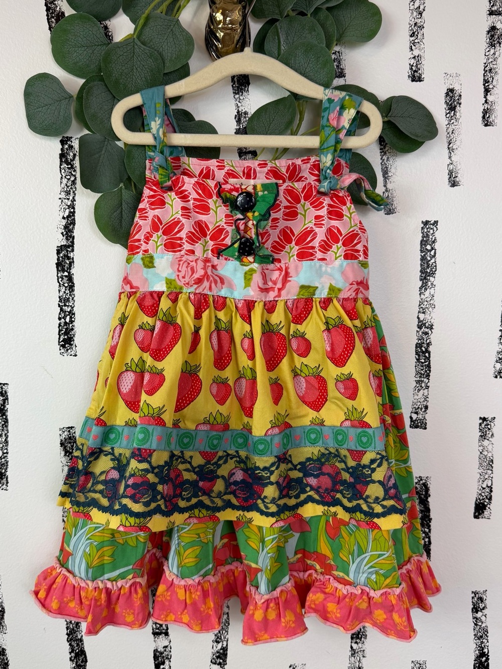 Matilda Jane Good Hart Strawberry Apron Toddler Girl Dress Size 2